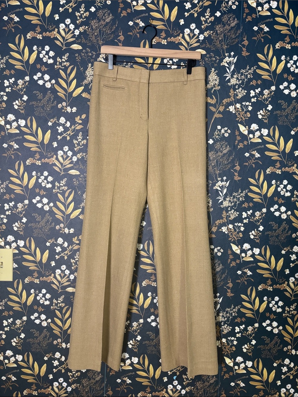BCBGMaxAzria Tailored Wide-Leg Pants in Camel Wool Dress Pants Size 6
